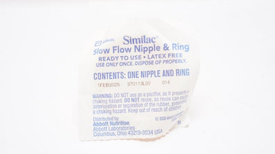 Abbott 370113L00 Similac Slow Flow Nipple & Ring 014